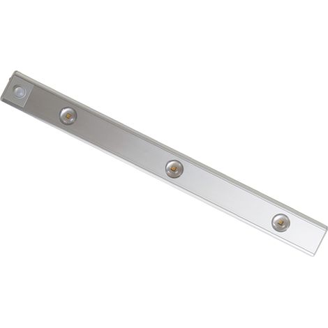 Lampe LED d'armoire ultra-plate, rechargeable, avec détecteur de mouvement, sans fil, 40 cm (15,7 pouces), argentée (1/5)