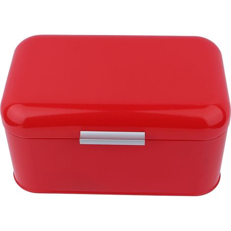 Boîte à Pain Métallique Rétro Grande Capacité - Rangement de Cuisine Solide (Rouge) (1/5)