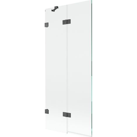 Mexen Lunar Duschwand 2-teilig links 80 x 150 cm, transparent, gebürstetes Gun Gray - 897-080-100-66-00-L (1/5)
