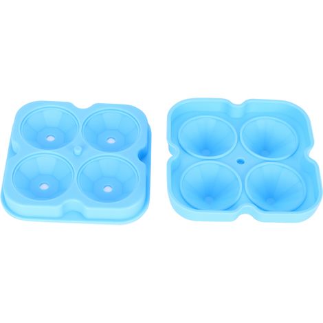 Moule à glaçons réutilisable à 4 compartiments en forme de diamant, plateau à glaçons, accessoires de cuisine (bleu) (1/5)
