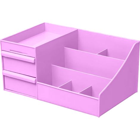 Boîte de rangement cosmétique, tiroir à maquillage à plusieurs niveaux, boîte de rangement pour bijoux de fille (violette)