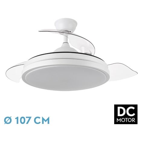 Ventilador de techo LED "Escorpión" regulable con control remoto 4 aspas(59W 3CCT 6980lm) IP20 Ø107cm color blanco (1/7)