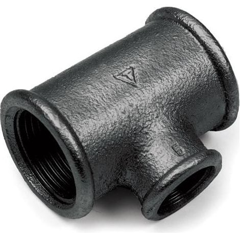 SCHWARZES REDUZIER-T-STÜCK 1 X 1/2 ZOLL