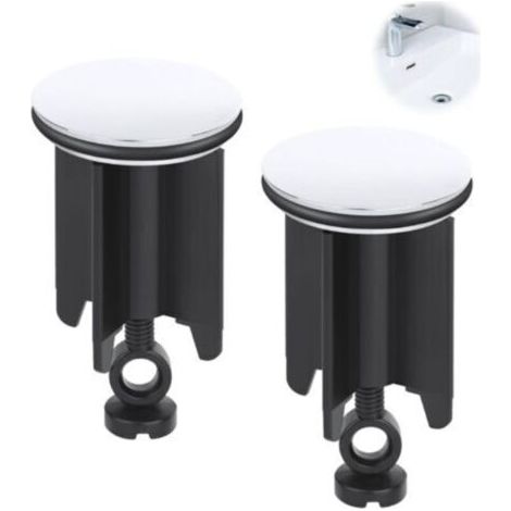Pair Pièces Bouchons de vidange,40MM Bouchon Lavabo Salle de Bain,Bouchon de Lavabo Universel,Réglable en hauteur Bouchon d’évacuation,Bouchons de canalisation pour éviers de cuisine et de salle de ba (1/5)