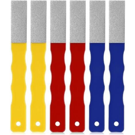Mennitr Ensemble de 6 aiguiseurs de couteaux en diamant coloré, pagaie en diamant, outil d'affûtage de couteaux, lime à main plate, aiguiseur de couteaux de chasse, aiguiseur de couteaux d'extérieur (1/5)