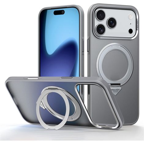 Funda magnética mate Sulada con soporte para iPhone 17 Pro - Gris titanio (1/2)
