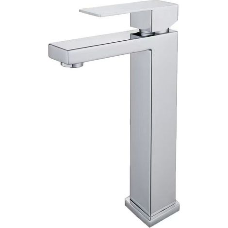 Cross-border 304 stainless steel square faucet for hot and cold bathroom sinks, washbasins, and handwashing basins - brushed square high style