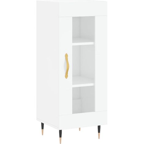 vidaXL Credenza Bianco Lucido 34,5x34x90 cm in Legno Multistrato (1/5)