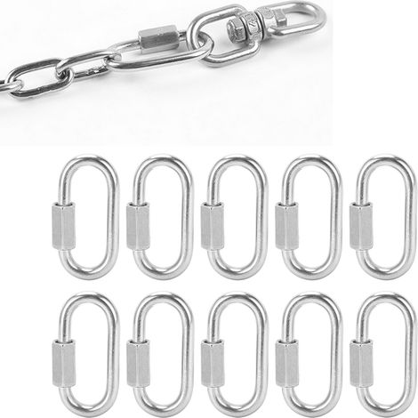Lot de 10 anneaux de raccordement rapide M5 en acier inoxydable 304 (1/5)