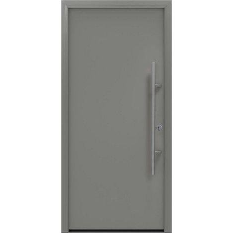 Hörmann Ecostar Haustür "ISOPRO Secur IPS 010", graualuminium matt (RAL 9007), 110 x 210 cm (B x H), DIN Rechts