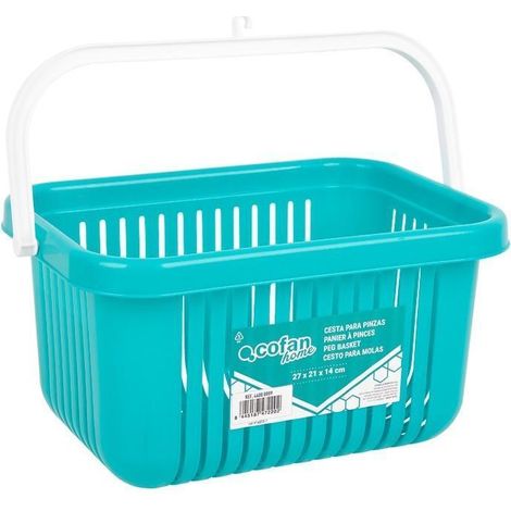 CESTA DE PINZAS AZUL TURQUESA 27 X 21 X 14 CM (1/5)