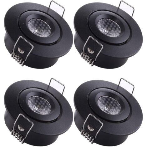 Pair - 4 Mini Spot Encastrable LED Plafond Spot encastré Lampe 1W Blanc Chaud 3000K pour Vitrine,Plafond,Cuisine,Placard,DIY éclairage etc (1/5)