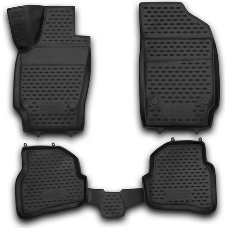 KIT TAPPETINI 3D COMPATIBILE CON VOLKSWAGEN Polo (V, Vp) 2009-2020, Hb, 4 pcs.  TAPPETINO IN GOMMA TPE  BORDO ALTO 3D ANTISCIVOLO IMPERMEABILE