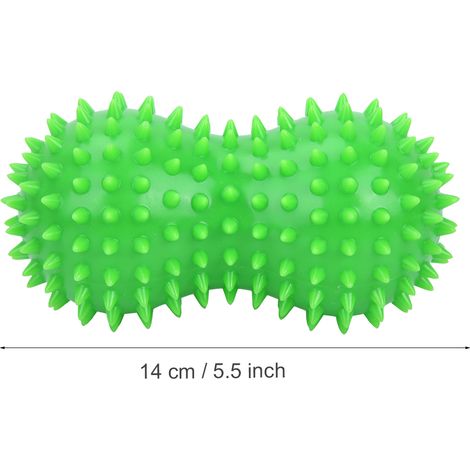 Balle de massage picots arachide PVC pour dos et pieds - Vert - Détente musculaire fitness (1/5)