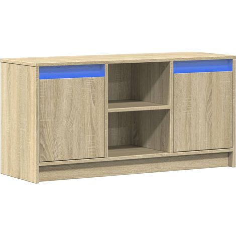 Mobile TV multimediale scaffale TV credenza TV sala da pranzo soggiorno camera da letto con LED rovere Sonoma 100 x 34 x 50 cm derivati del legno marrone 020026483