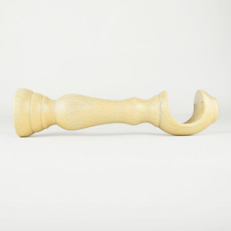 TENDAGGIMANIA Staffe per Tende 1 COPPIA - Per Bastoni per tende in Legno ∅ 35 MM - Staffe con piastrina di fissaggio, viti e tasselli- 100% Legno Made in Italy - Colore: NATURALE -LUNGHEZZA 18 CM (1/5)