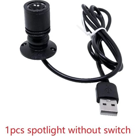 (1 avec interrupteur - 1 W, boîtier argenté - FR - 3000 K) Mini spot LED USB 5 V pour vitrine, garage, maquette de voiture, exposition, décoration de vitrine en verre 1 W 3 W (1/5)