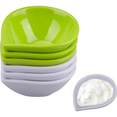 6 Pieces White and Green Sauce Bowls Durable Dip Bowls Small Tapas Bowls for Soy Sauce Spices Jam (10.3×8.7×4cm) (1/5)