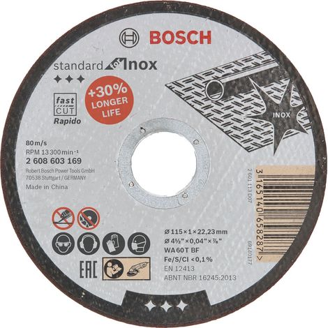 Disco de corte Standard For Inox Rápido Ø115 mm - BOSCH