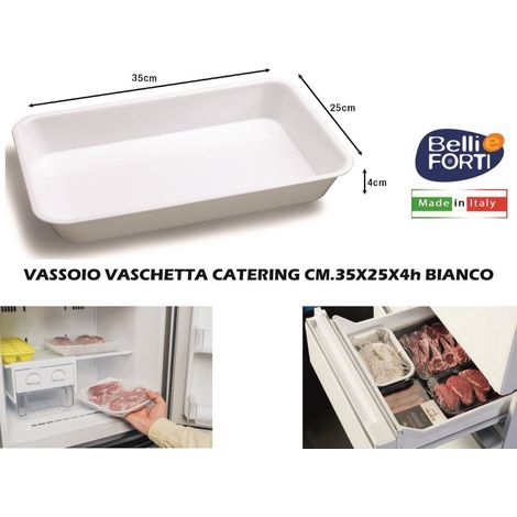 Vaschetta in plastica multiuso catering bianca 35 x 25 x 4 cm belli forti