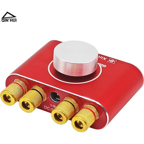 Carte d'amplificateur Bluetooth 5.1 double canal 2 x 15 W, carte d'amplificateur audio stéréo 12 V/24 V pour haut-parleurs domestiques, clé USB 15 h