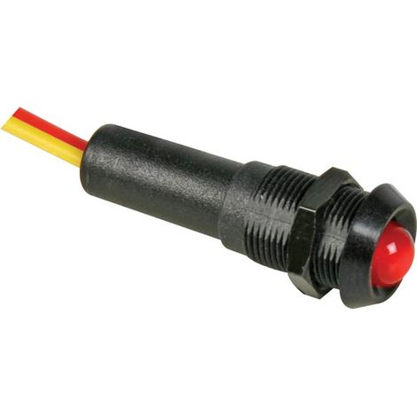 Faro LED Rosso 12V - Custodia Nera (1/2)
