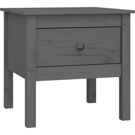 Maison Exclusive - Mesa auxiliar de madera maciza de pino gris 50