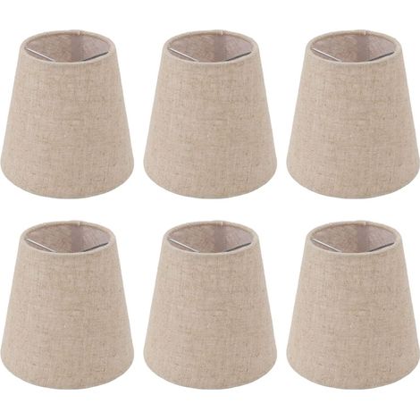 6 x Linen Fabric Floor Lampshades, 3.7 x 5.5 x 5.1 inches Simple and Modern Fabric Lampshade for Floor Lamps, Table Lamps (1/5)