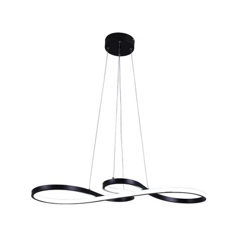 Pendelleuchte, modernes Design, energieeffiziente LED, schwarz, 75 cm lang, 50 W, dimmbar mit Fernbedienung (1/2)