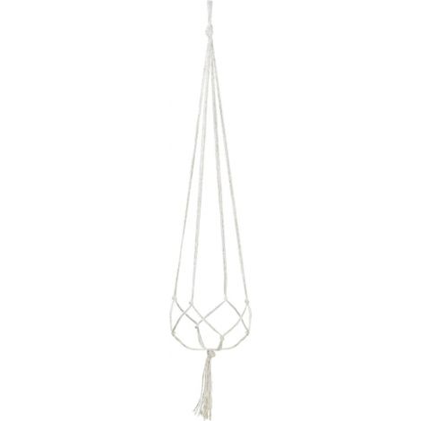 Makramee-Amppeli - 120 cm Weiß