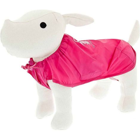 ABBIGLIAMENTO IMPERMEABILE POCKET TASCABILE PER CANE COLORE FUXIA ABF18 25 cm