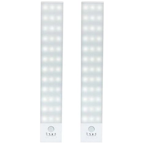 Lampe Placard 36 LED, Rechargeable USB Sans Fil LED Lampe de Placard à Détecteur de Mouvement, Lampe de Placard étude de Cuisine Veilleuse de Placard Armoire Escalier Couloir Lampe (2 Pack) (1/5)