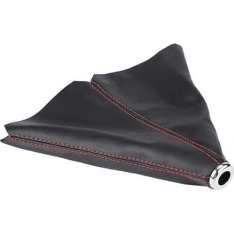 Soufflet de protection anti-poussière pour pommeau de levier de vitesse, noir à pois rouges, universel en cuir PU (1/4)