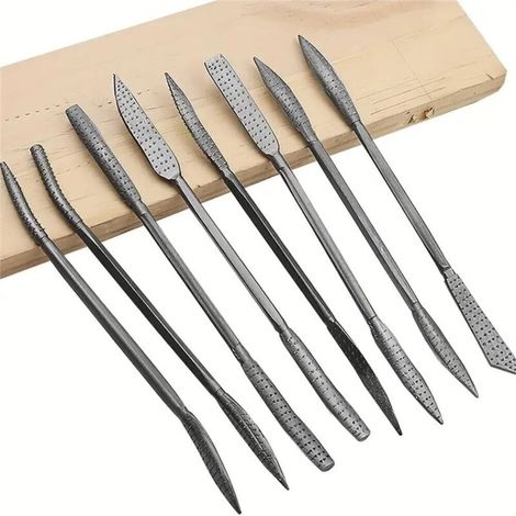 Set di 8 scalpelli per intaglio della pietra, in acciaio al tungsteno, per legno e pietra, con inserti in carburo, strumento artistico professionale per intaglio.