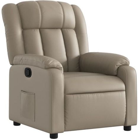 Fauteuil lounge en similicuir couleur cappuccino (1/5)