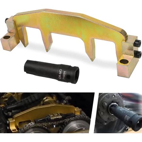 Adatto per set di attrezzi per la fasatura del motore, supporto albero a camme con chiave di regolazione T100, compatibile con Mercedes-Benz M271 C200 C180 E260 (1/5)