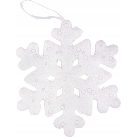 Ciondolo natalizio a forma di fiocco di neve lucido, 15 cm.