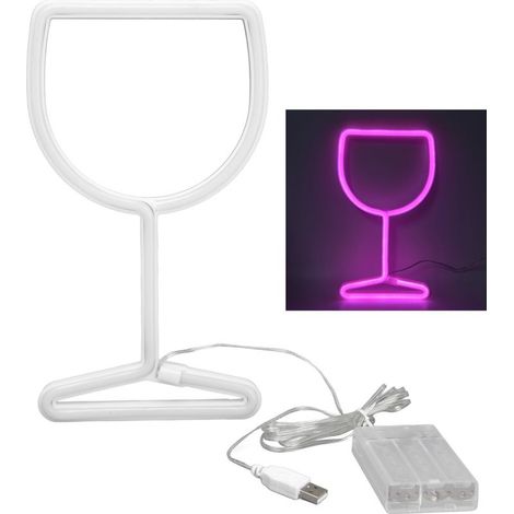 Néons double alimentation LED Source de lumière économie d'énergie Suspension Design SignPink (1/5)