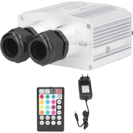 Lampe à fibres optiques Bluetooth 16W RGBW double extrémité avec télécommande pour décoration intérieure (1/5)