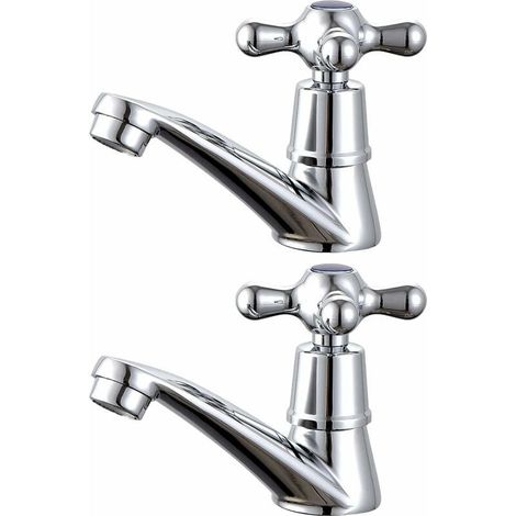 1 paire de robinets de lavabo chaud et froid pour lavabo de salle de bain (1/5)