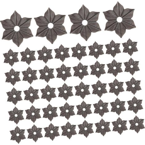 50 rondelles décoratives vintage en alliage de zinc forme pétale (1/5)