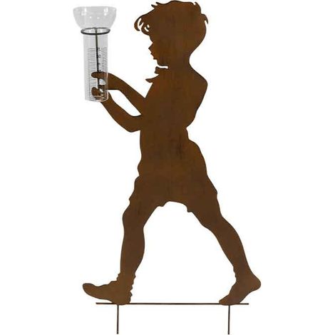 Pluviomètre Garnement acier rouille 38x6x79cm
