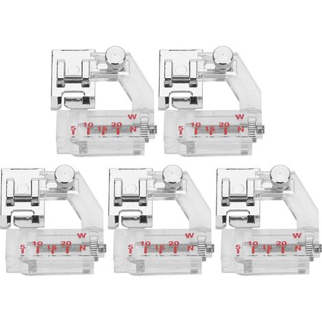 Lot de 5 pieds presseurs réglables pour machine à coudre, accessoires de fixation de biais. (1/5)