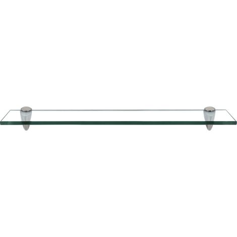 Mensola in vetro con supporto Mensola in vetro Mensola a muro Mensola per il bagno Vetro trasparente 60 x 10 x 0.8 cm (1/5)