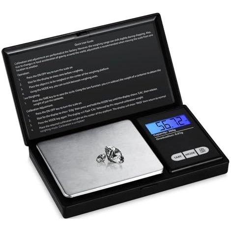 Elektronische Mini-Schmuckwaage aus Edelstahl, digitale Taschenwaage, Gegengewicht für Gold, tragbar, hohe Präzision (0,01 g - 300 g)