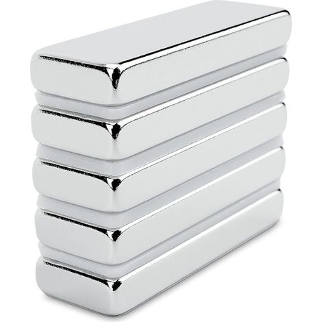 5 pièces Aimant néodyme rectangulaire 30x10x4 mm, aimants néodyme très puissants barre aimantée 5,4 kg de charge (1/5)