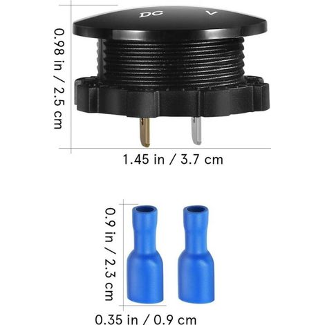 Voltmètre numérique LED DC 12 V-24 V pour voiture, moto, voiture, camion, bateau (lumière verte) MOONSTARS (1/4)