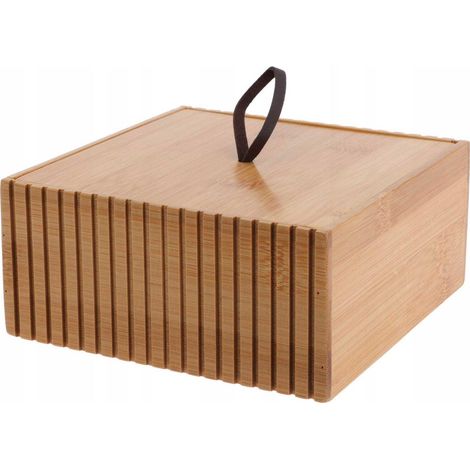 Organizzatore da bagno in bambù con manico in pelle 1500 ml