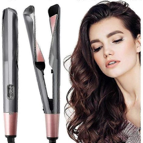Lisseur et fer à boucler 2 en 1 Remington, appareil multifonction Curl & Straight Confidence avec plaques incurvées pour lisser, boucler et onduler (1/5)