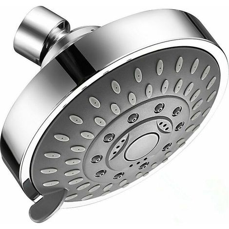 Adjustable chrome shower head, round steel rain shower head with mirror (1/5)